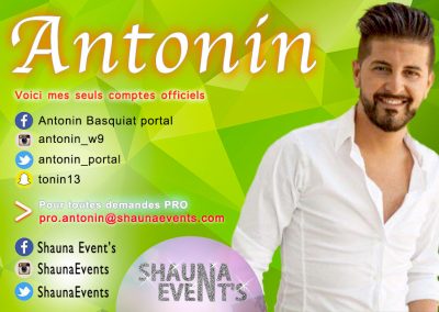bannière web d'Antonin BASQUIAT People SHAUNA EVENTS créé par Franck Cord'homme - été 2016 - Visible sur webtuto.fr