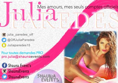bannière web de Julia PAREDES People SHAUNA EVENTS créé par Franck Cord'homme - été 2016 - Visible sur webtuto.fr